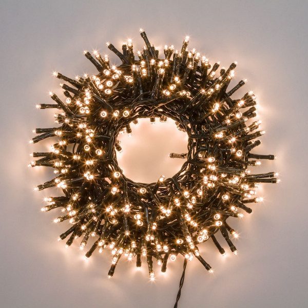 Catena di Luci da 14,4 m con 360 LED Bianco Caldo, 8 Giochi di Luce, Non Prolungabile