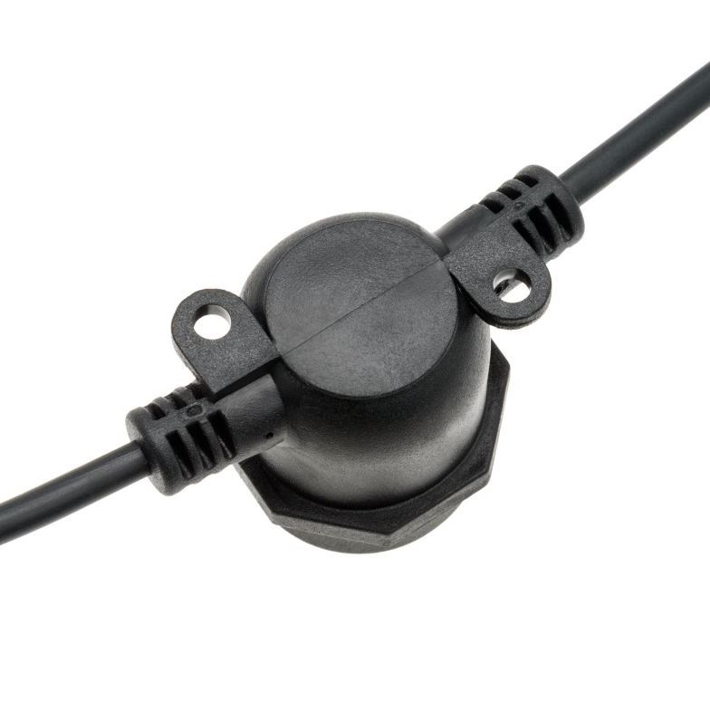 Catena di lampadine, 5 metri cavo nero con portalampada E27 Prolungabile lampadine non incluse - immagine 3