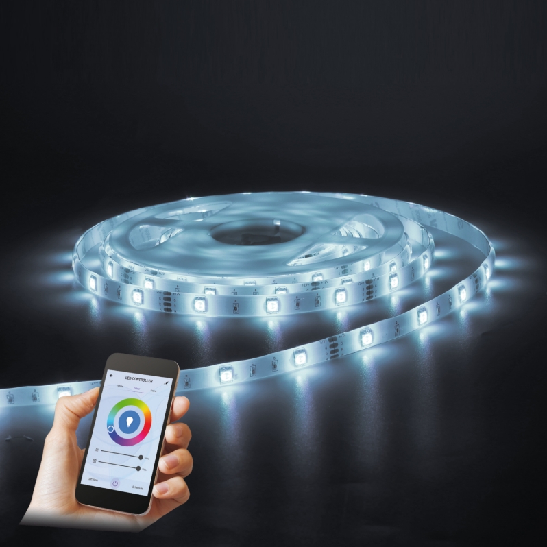 Striscia a Led Smart WiFi 2m, 120 Led RGB + Bianco Naturale, Telecomando + Alimentatore inclusi - immagine 2