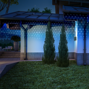 Tenda Luminosa 5 x 1 metri, 500 LED, Bianco Freddo, 7 Giochi di Luce