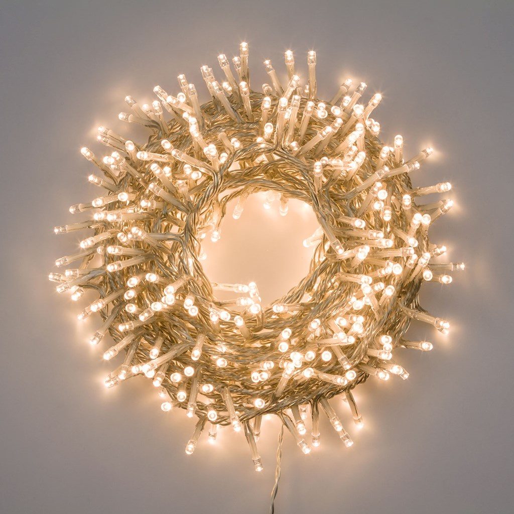 Catena Luminosa Nastro di Luce 30,5 M, 1.500 LED Bianco Caldo, 8 Giochi di Luce - immagine 2