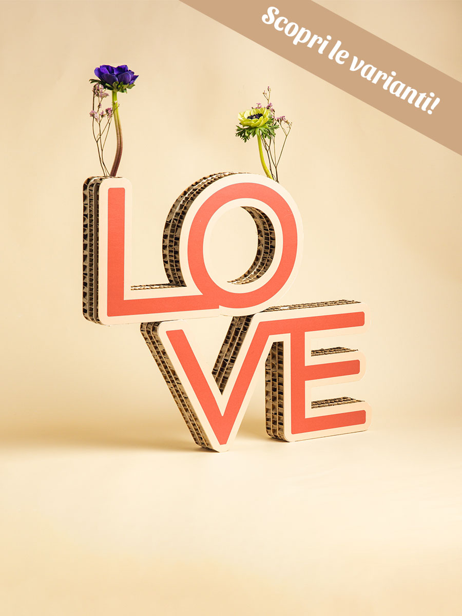 Scritta “Love” bicolor porta fiori